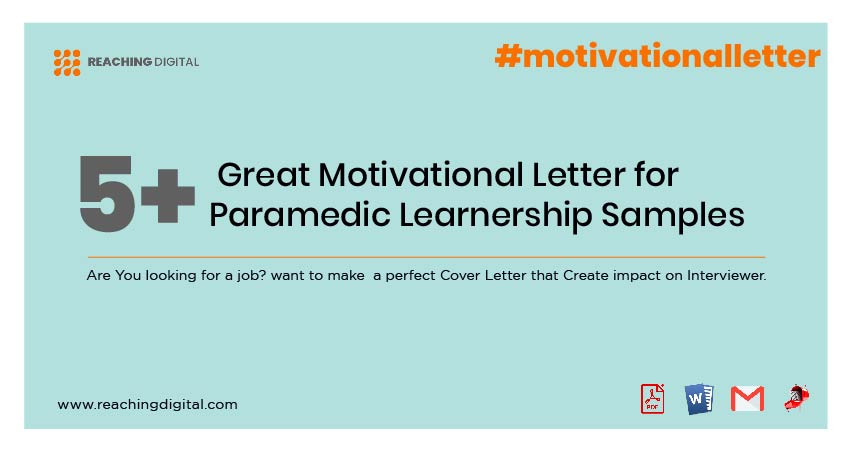Motivational Letter for Paramedic Learnership Examples