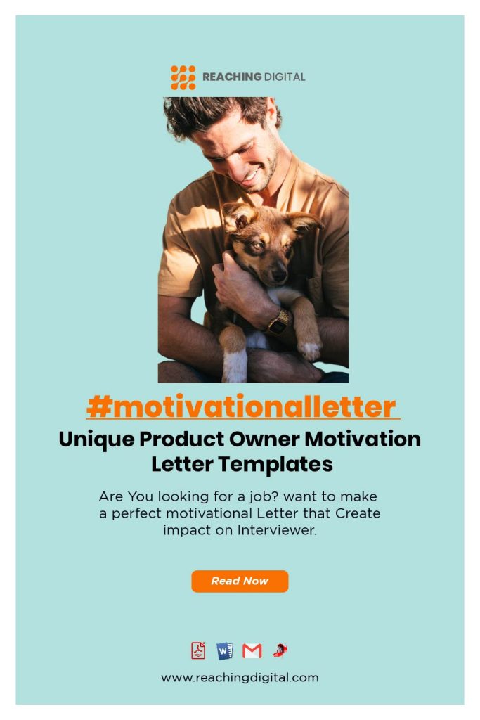 Product Owner Motivation Letter Sample