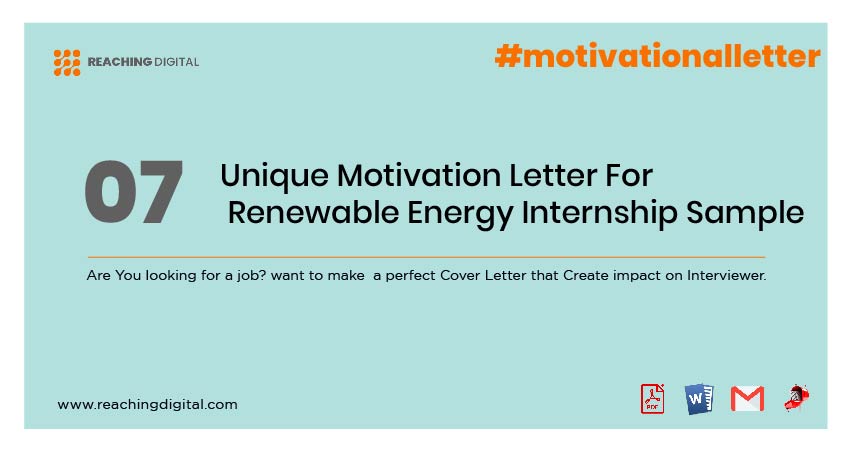 Motivation Letter For Renewable Energy Internship Template
