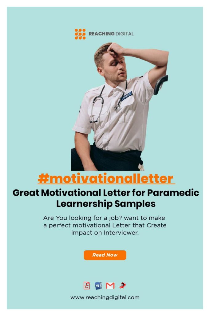 Sample Motivational Letter for Paramedic Learnership