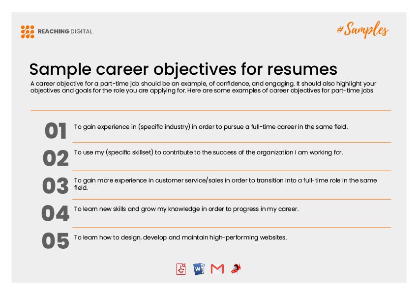 Sample career objectives for resumes