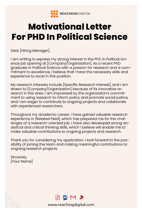 Motivation Letter For Political Science