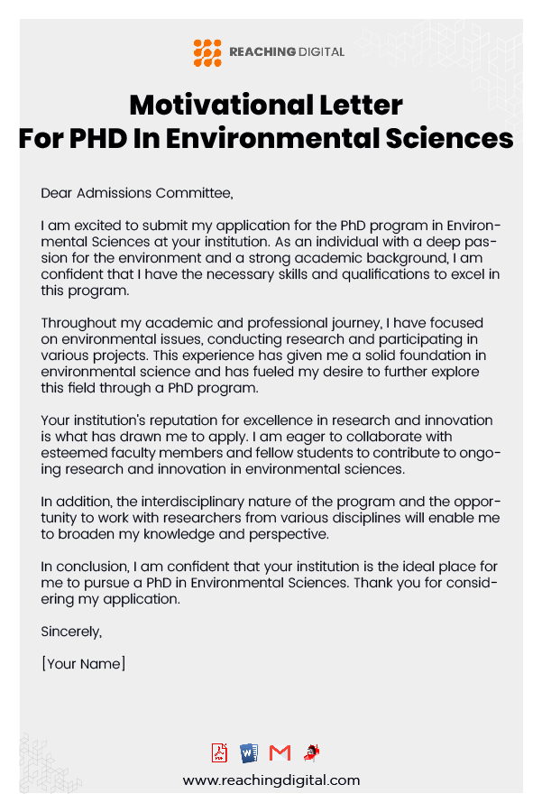 Best Motivational Letter For PHD In Climate Science