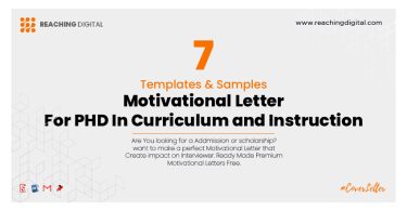 Motivation Letter For PHD In Curriculum and Instruction