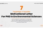 Motivation Letter For PHD In Environmental Sciences