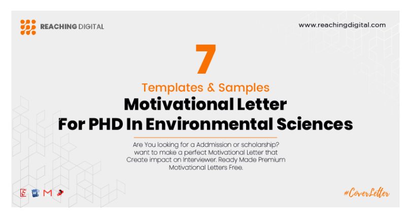 Motivation Letter For PHD In Environmental Sciences