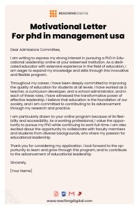 Unique Motivation Letter For PHD In Management: 7+ Examples