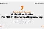 Motivational Letter For PHD In Mechanical Engineering